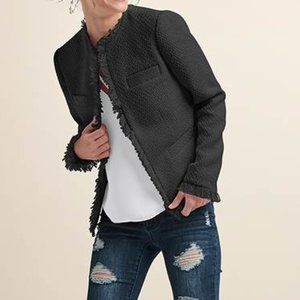 Black Tweed Blazer Frayed size 12